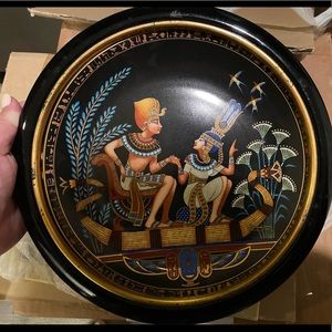 Vintage Decorative Egyptian plate “Tutankhamen & his princess”